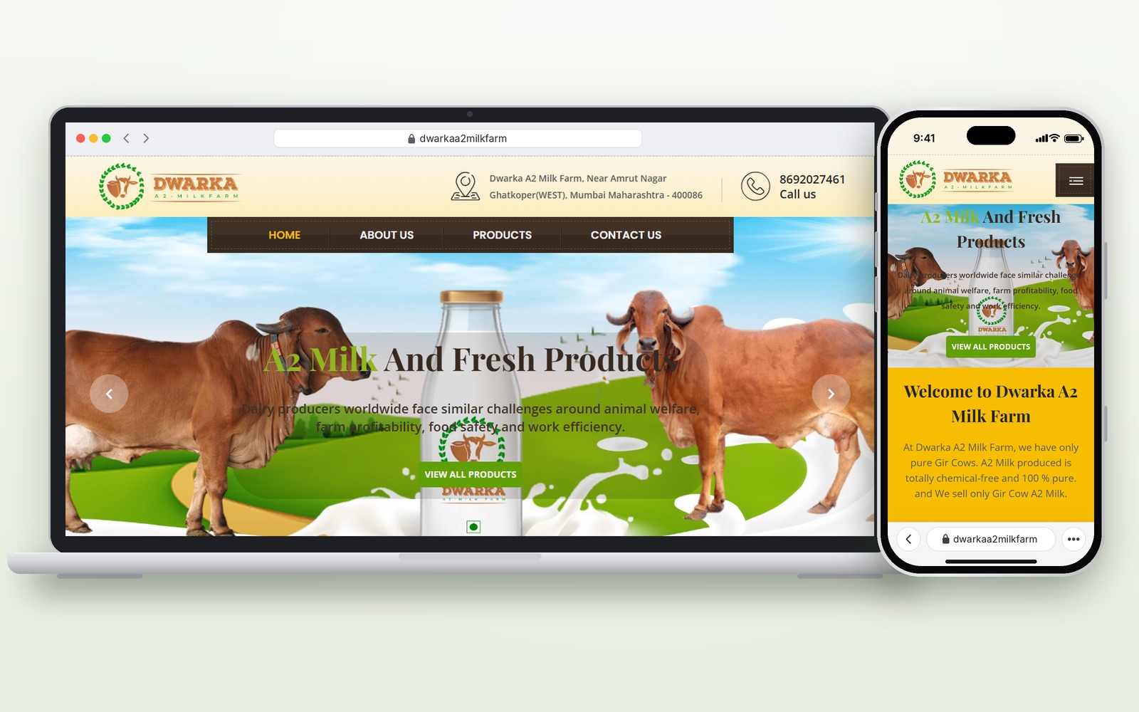Dwarka A2 Milk Farm website