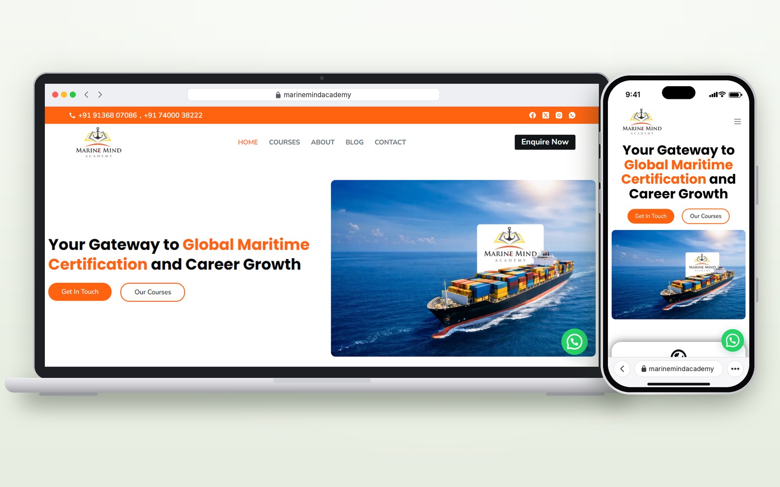 Marine Mind Academy website